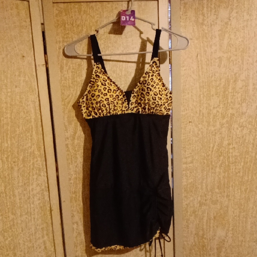 Black and Leopard Women’s Swim Sarong Cover-Up